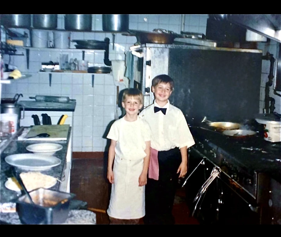 Fabrizio and Nick at La Trattoria Di Italia on Edmonton Trail N.E. in 1995